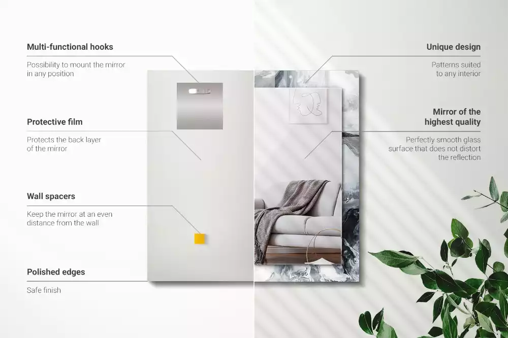 Rechteckiger spiegel Abstrakte malerische Komposition