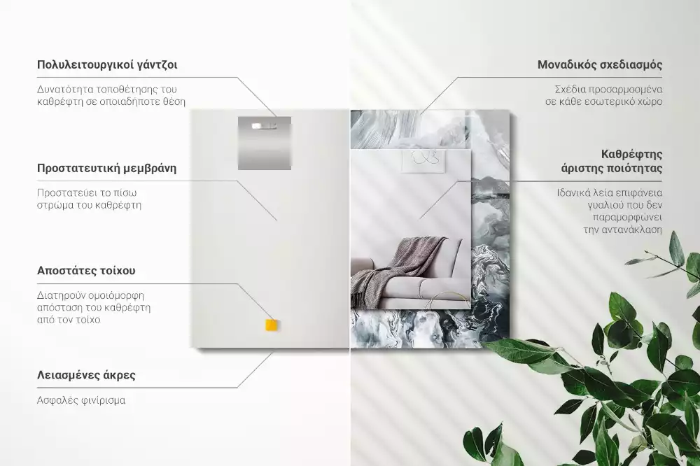 Rechteckiger spiegel Abstrakte malerische Komposition