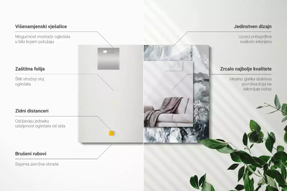 Rechteckiger spiegel Abstrakte malerische Komposition