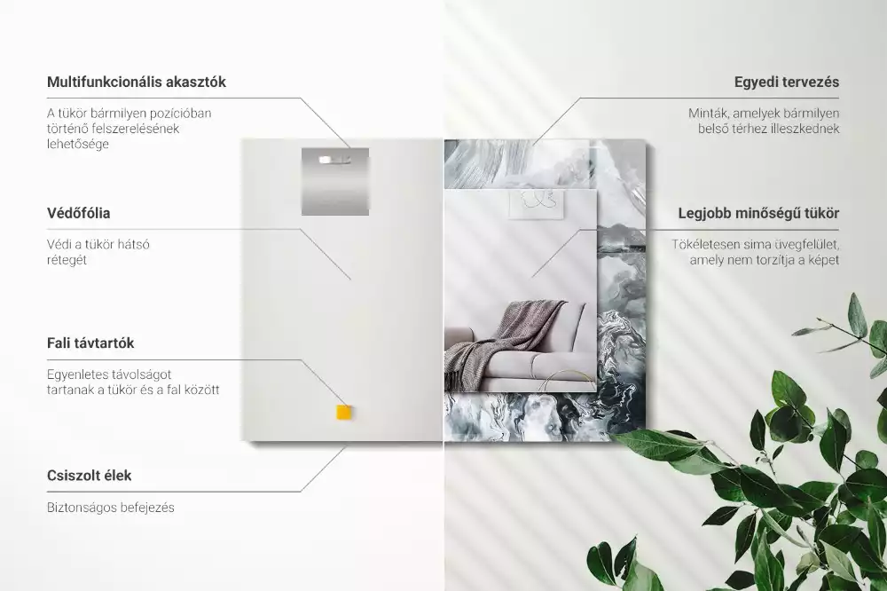 Rechteckiger spiegel Abstrakte malerische Komposition