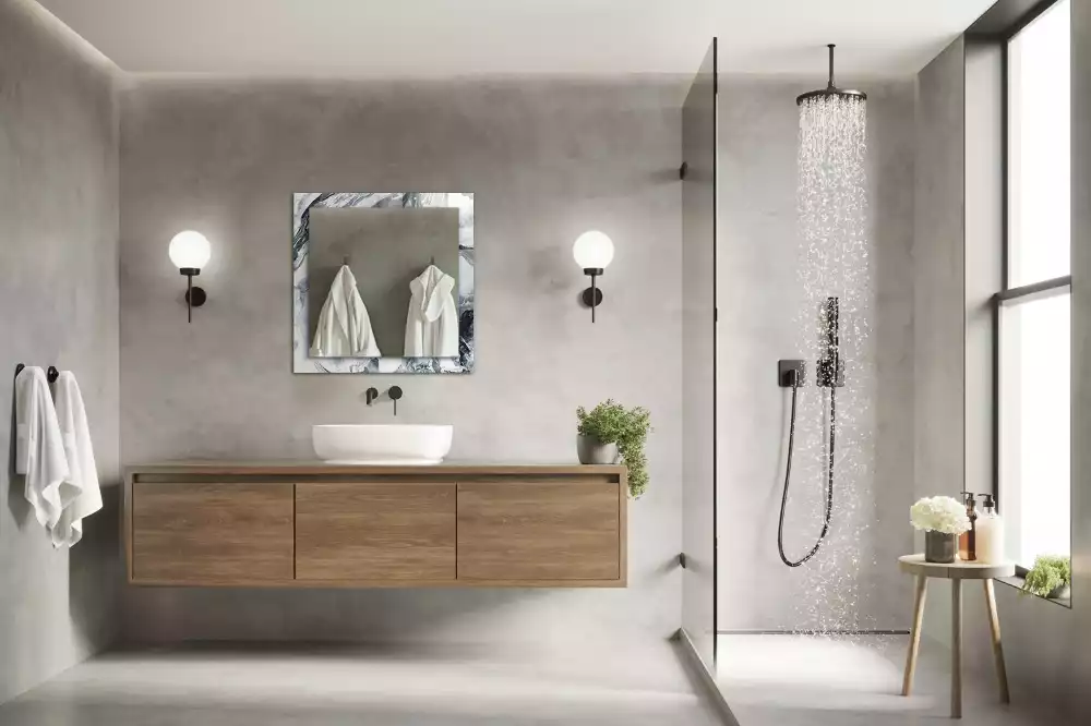 Rechteckiger spiegel Abstrakte malerische Komposition