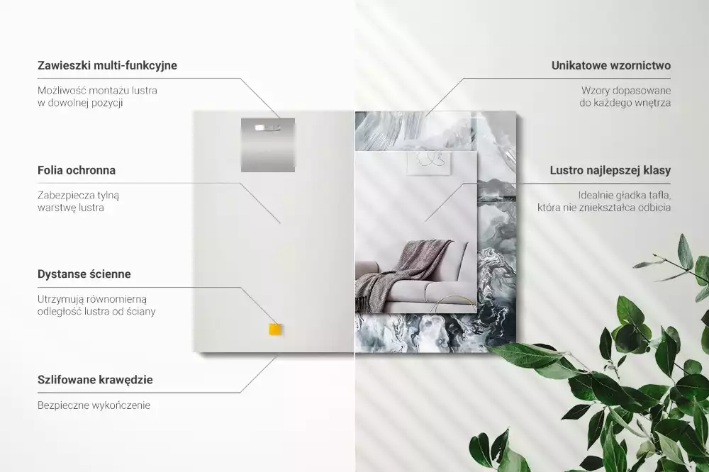 Rechteckiger spiegel Abstrakte malerische Komposition