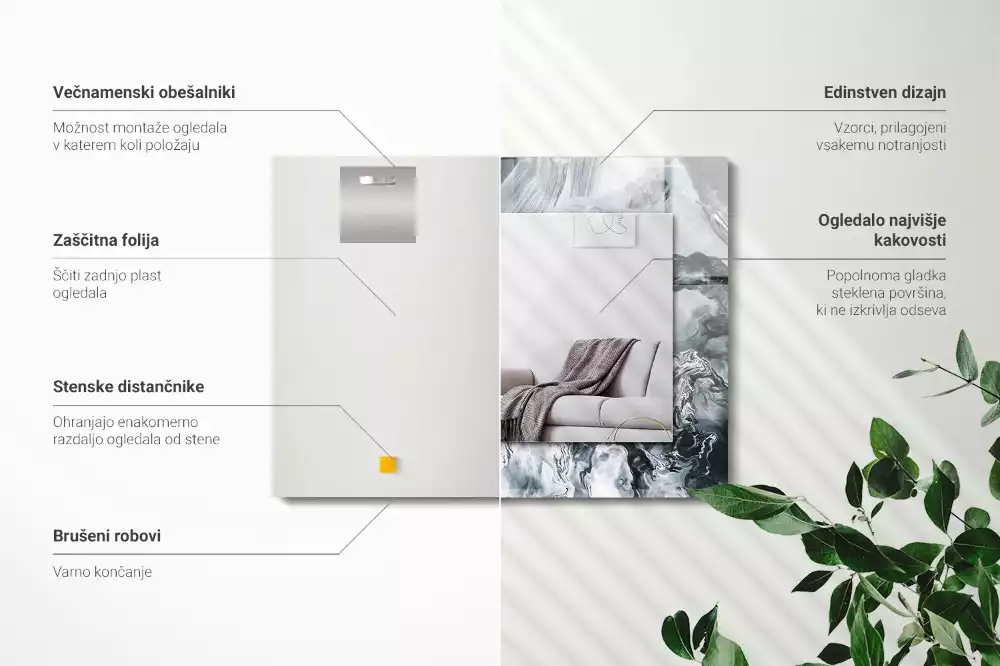 Rechteckiger spiegel Abstrakte malerische Komposition