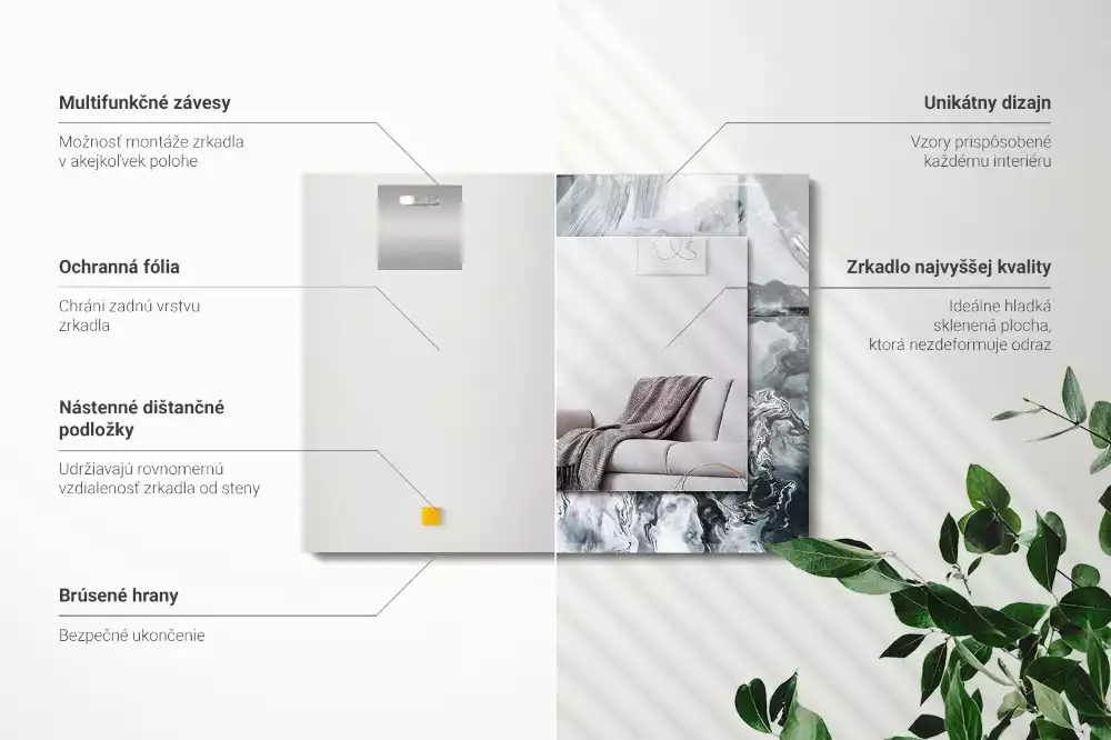 Rechteckiger spiegel Abstrakte malerische Komposition