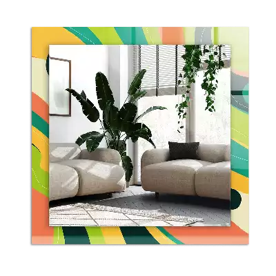 Spiegel mit rechteckigem aufdruck Abstrakte bunte Muster