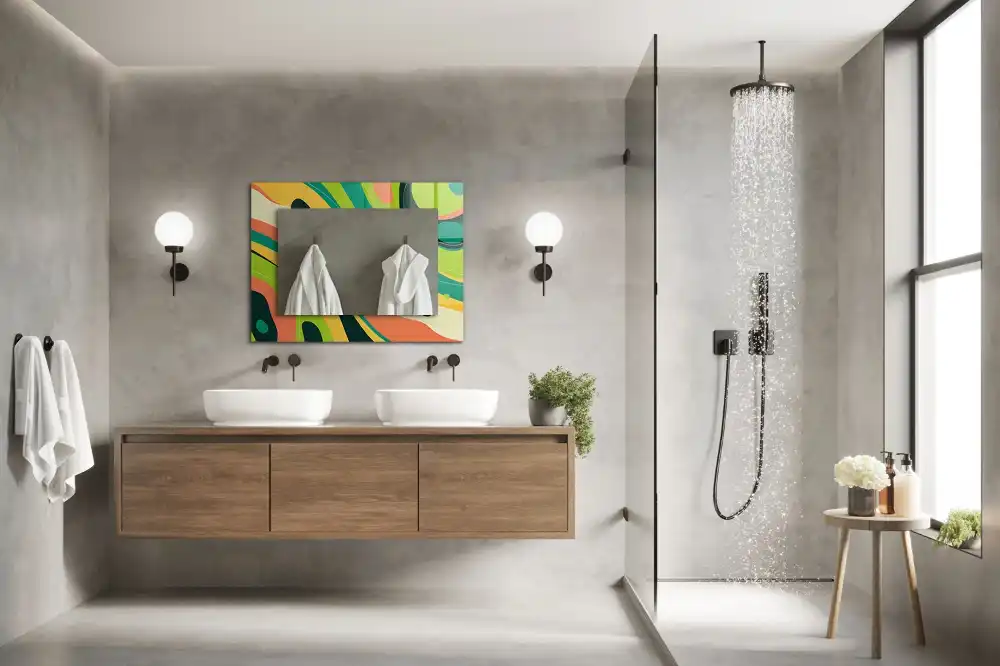 Spiegel mit rechteckigem aufdruck Abstrakte bunte Muster