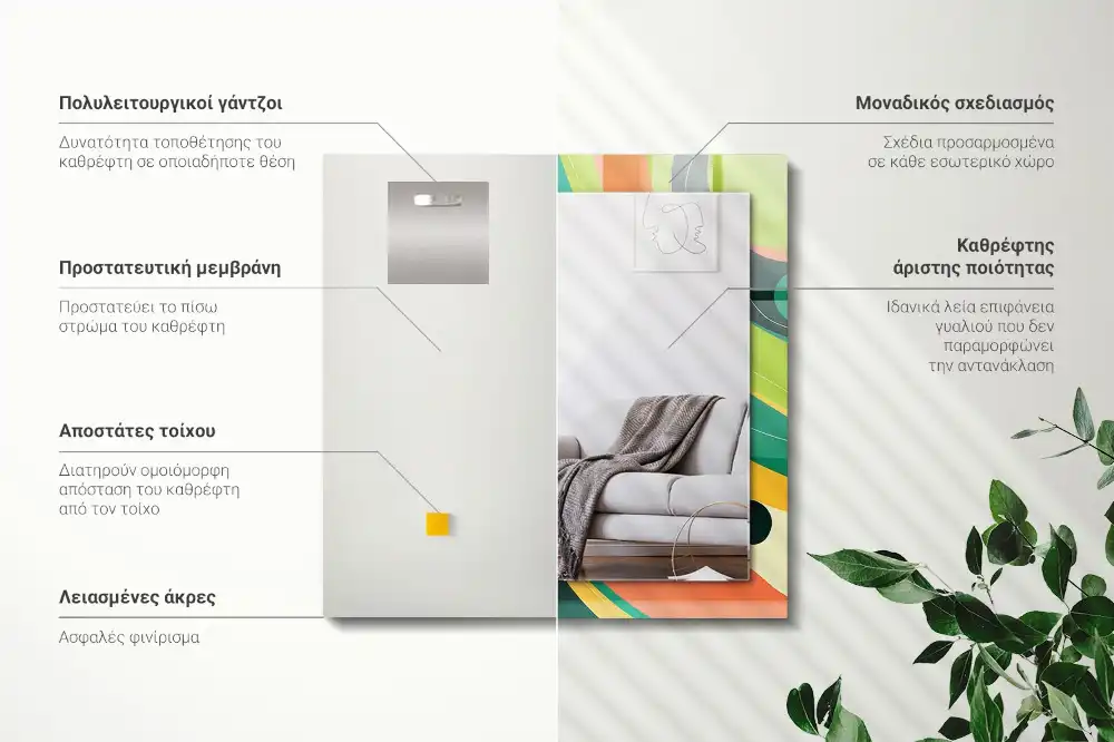 Spiegel mit rechteckigem aufdruck Abstrakte bunte Muster