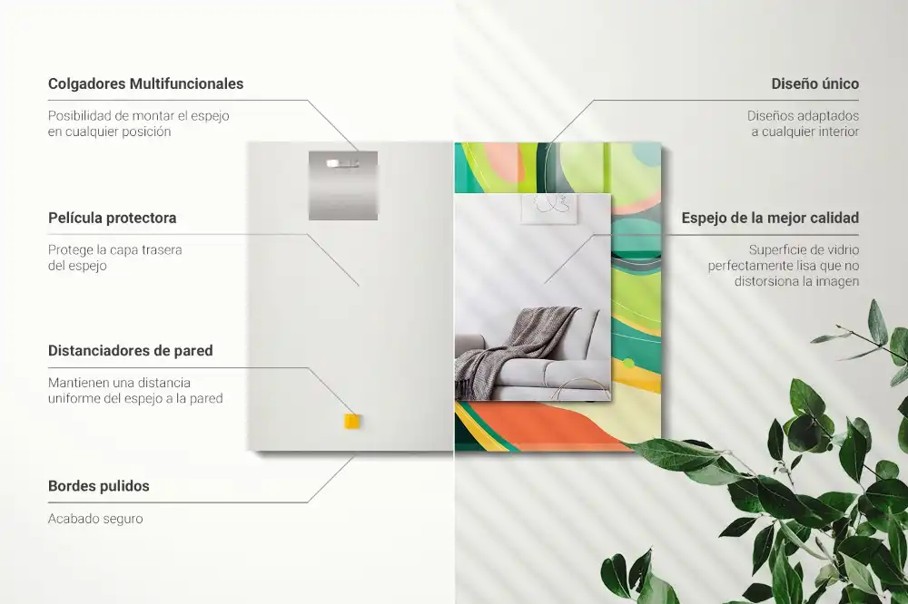 Spiegel mit rechteckigem aufdruck Abstrakte bunte Muster