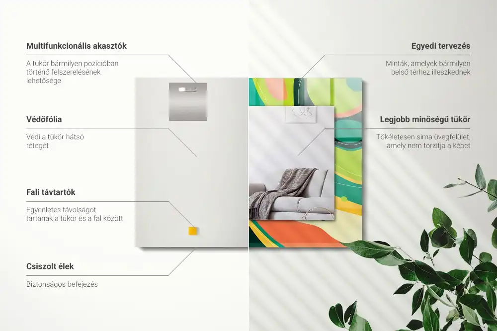 Spiegel mit rechteckigem aufdruck Abstrakte bunte Muster