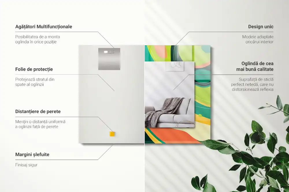 Spiegel mit rechteckigem aufdruck Abstrakte bunte Muster