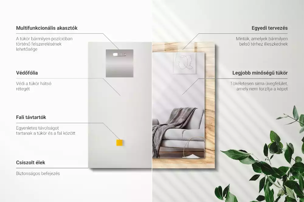 Rechteckiger spiegel Holzringe Textur