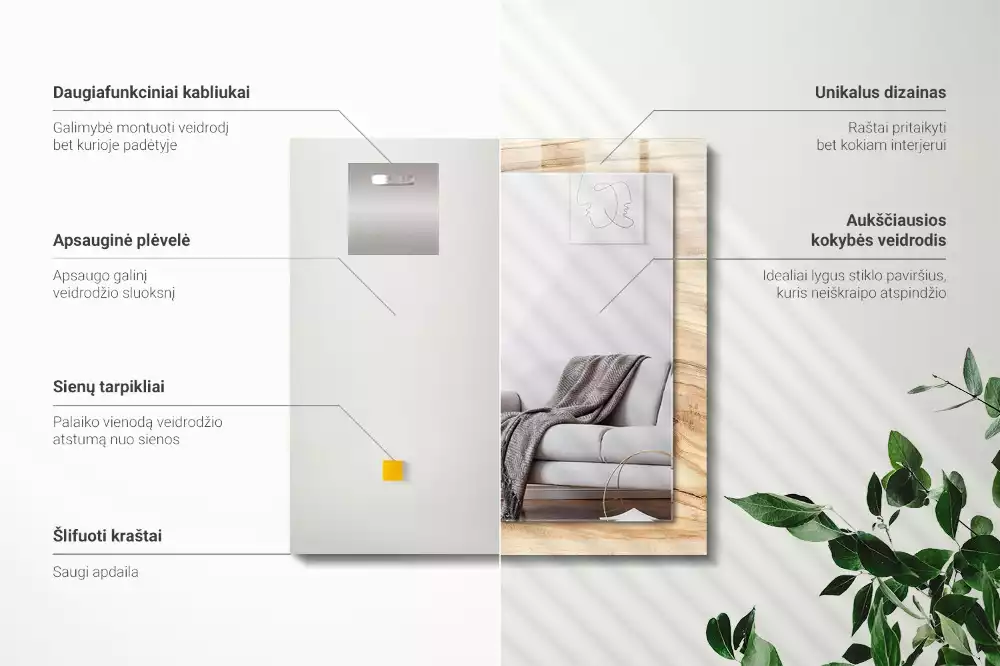 Rechteckiger spiegel Holzringe Textur