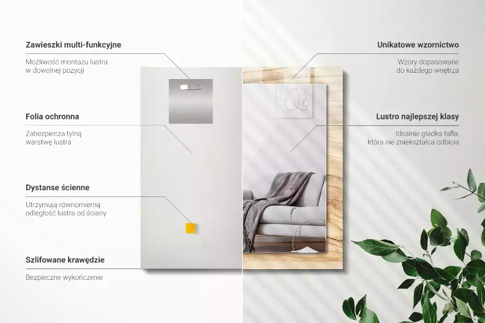 Rechteckiger spiegel Holzringe Textur