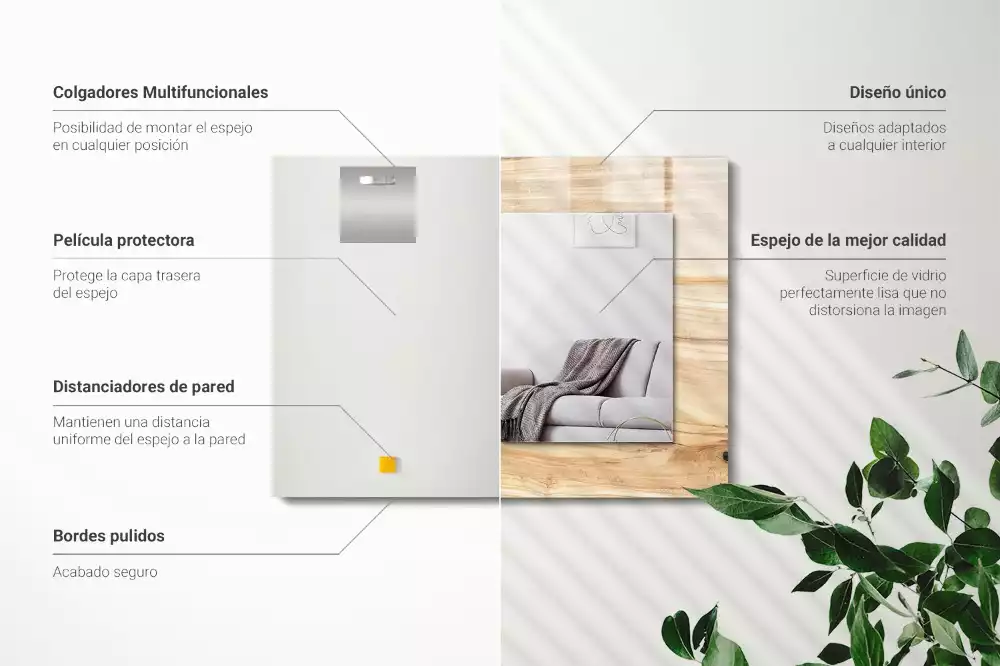 Rechteckiger spiegel Holzringe Textur