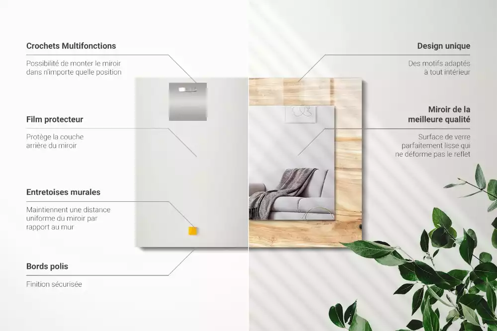 Rechteckiger spiegel Holzringe Textur