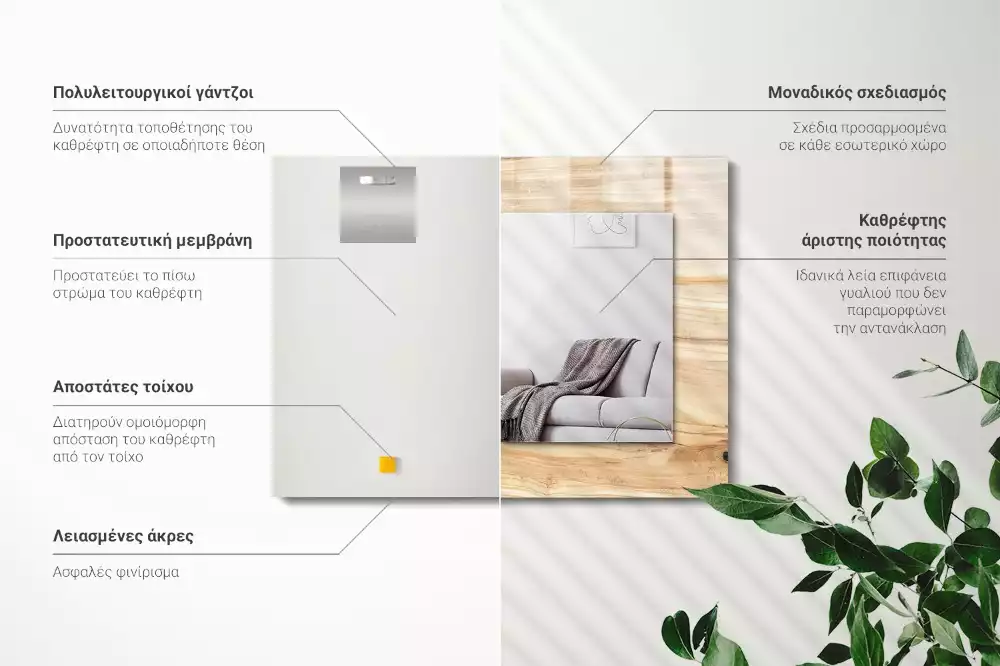 Rechteckiger spiegel Holzringe Textur