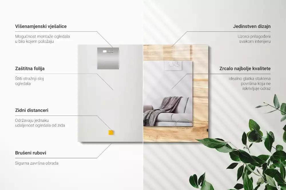 Rechteckiger spiegel Holzringe Textur