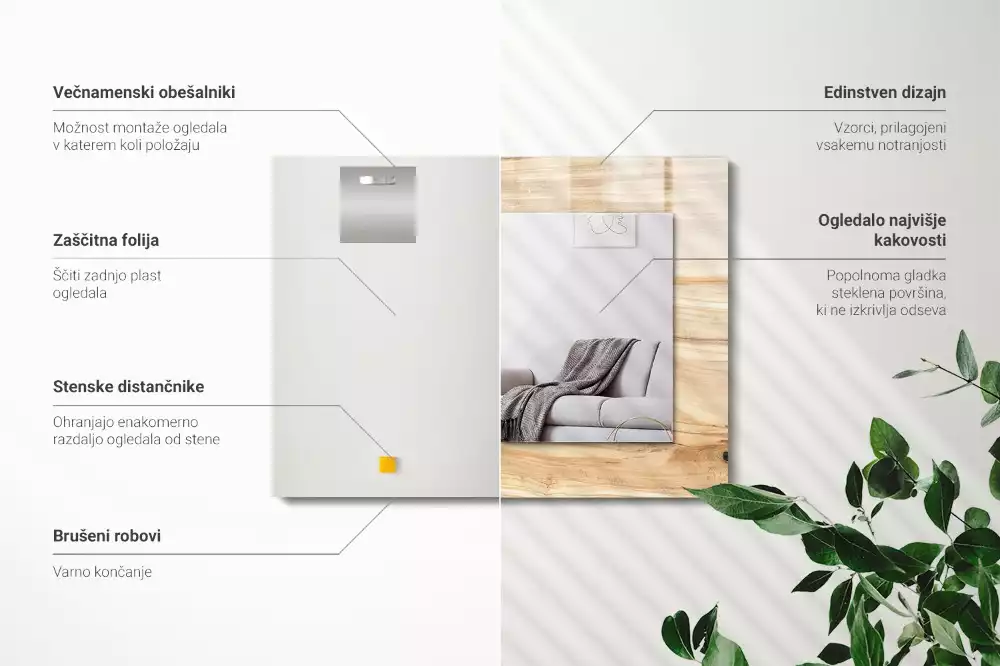 Rechteckiger spiegel Holzringe Textur