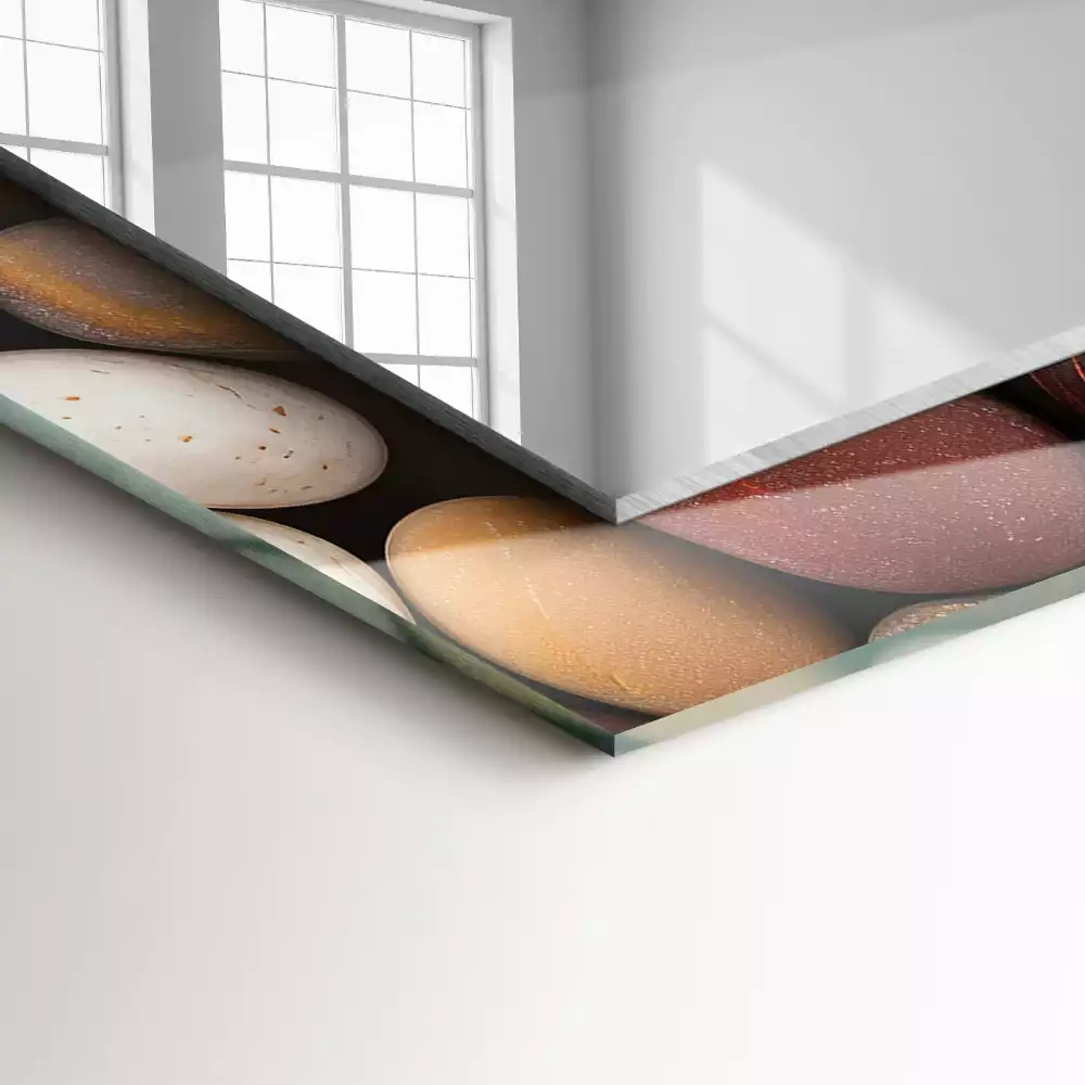 Rechteckiger dekorativer spiegel Bunte glatte Steine