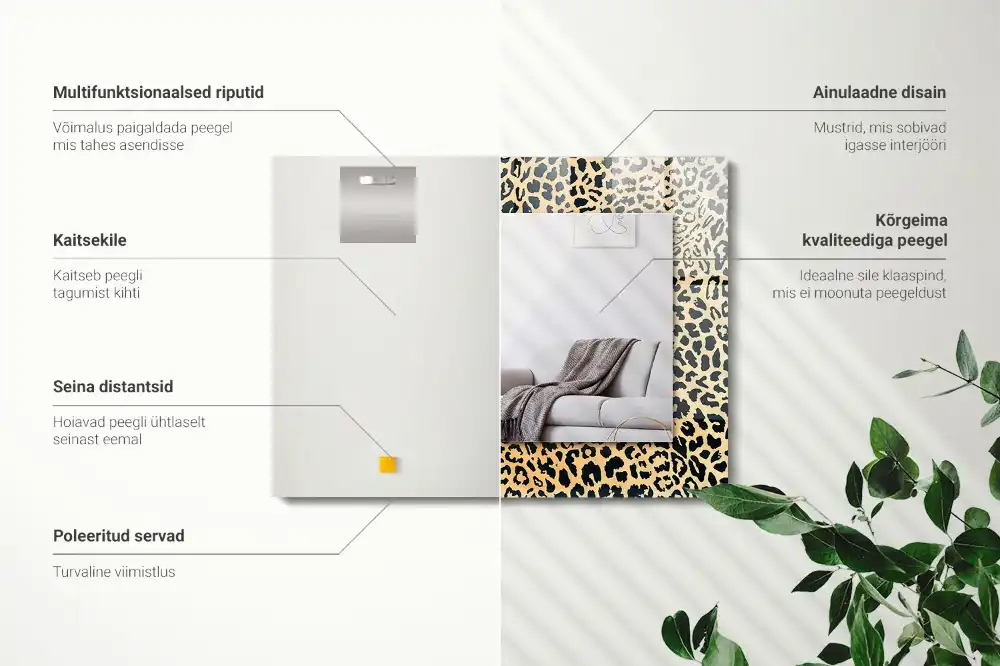 Rechteckiger spiegel Leopardenmuster