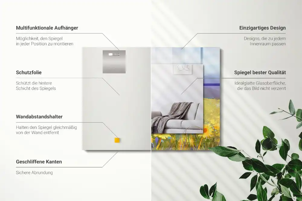 Rechteckiger dekorativer spiegel Sonnenblumenfeld