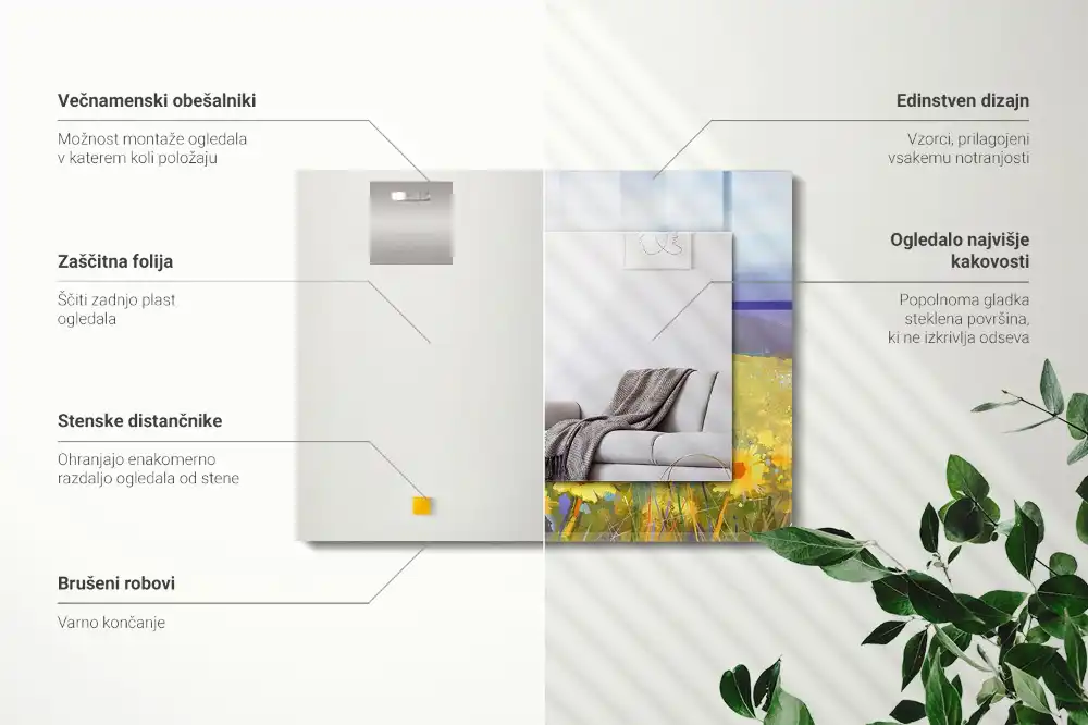 Rechteckiger dekorativer spiegel Sonnenblumenfeld