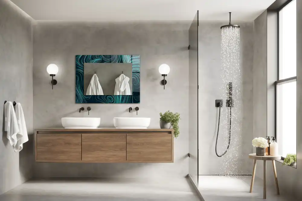 Rechteckiger dekorativer spiegel Abstrakte Linienmuster