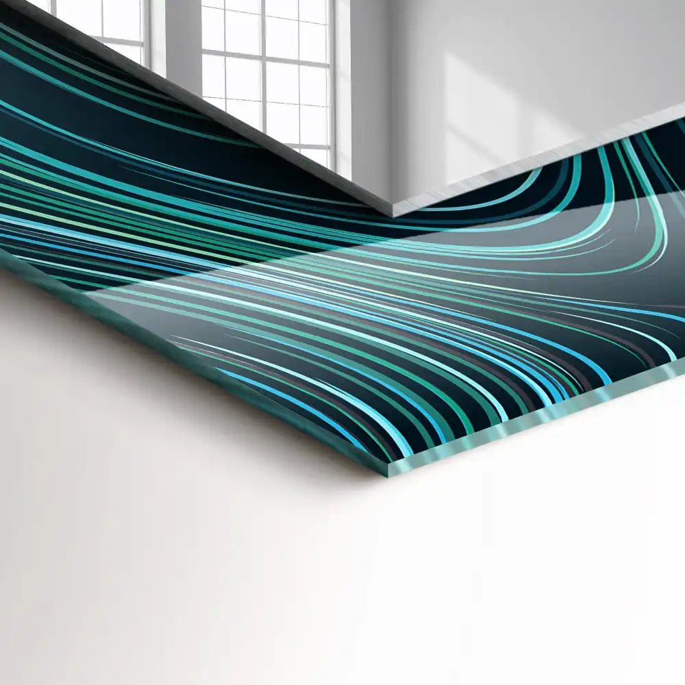 Rechteckiger dekorativer spiegel Abstrakte Linienmuster