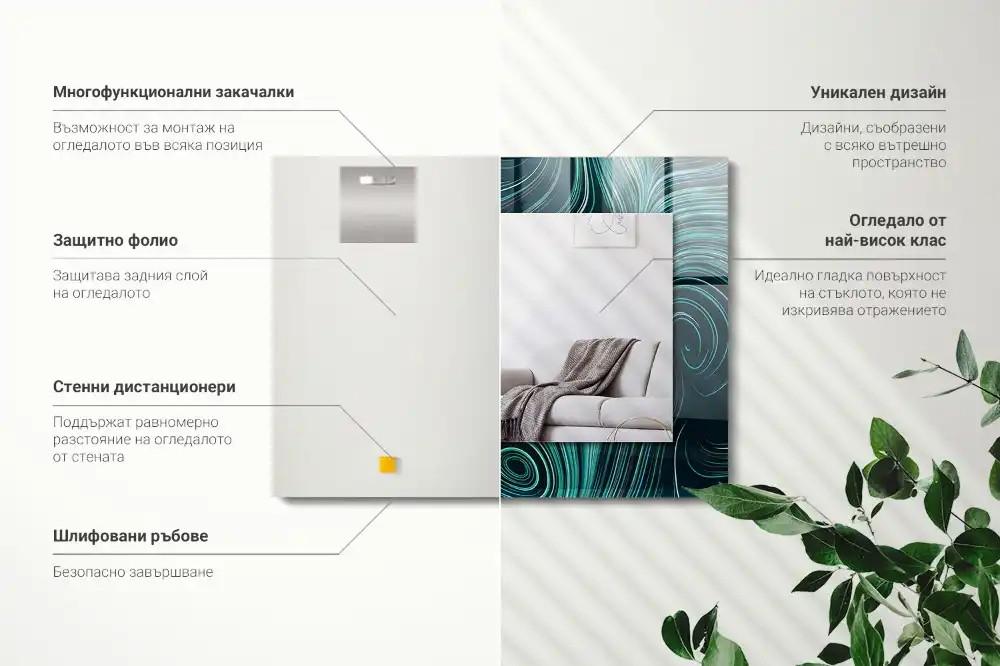 Rechteckiger dekorativer spiegel Abstrakte Linienmuster