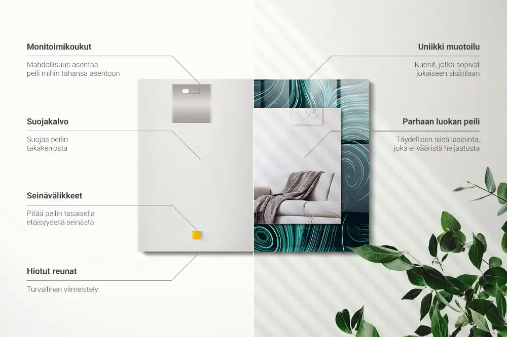 Rechteckiger dekorativer spiegel Abstrakte Linienmuster