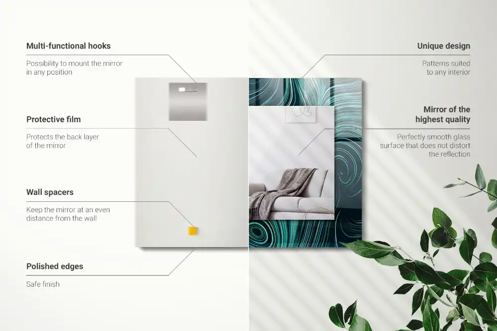 Rechteckiger dekorativer spiegel Abstrakte Linienmuster