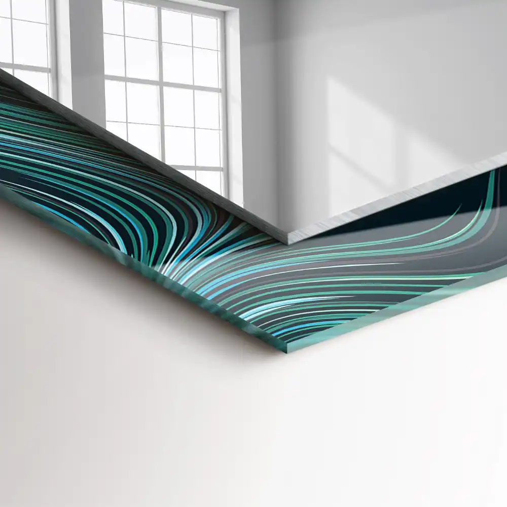 Rechteckiger dekorativer spiegel Abstrakte Linienmuster