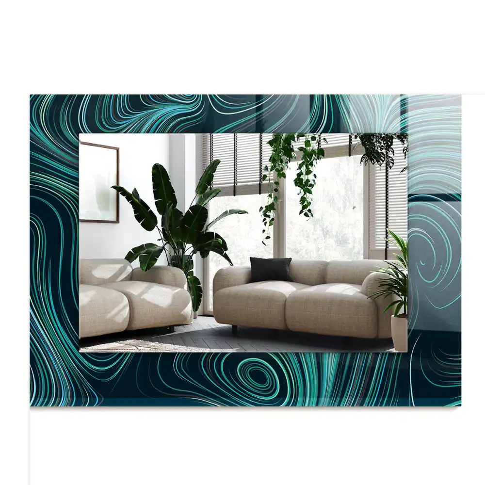 Rechteckiger dekorativer spiegel Abstrakte Linienmuster