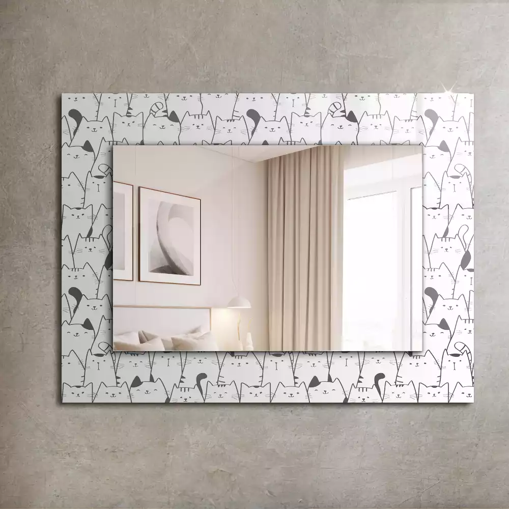 Spiegel mit rechteckigem aufdruck Fröhliche Katzen