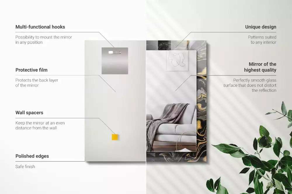 Rechteckiger dekorativer spiegel Abstraktes Marmormuster