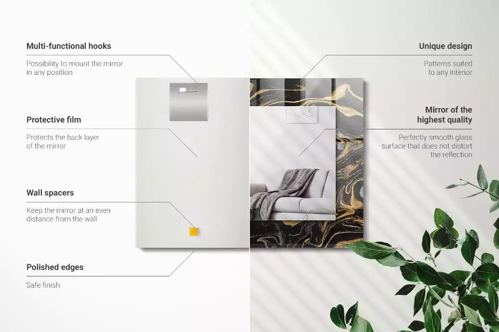 Rechteckiger dekorativer spiegel Abstraktes Marmormuster