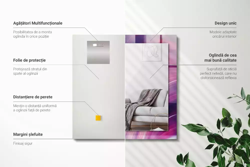 Rechteckiger spiegel Abstrakte bunte Wellen