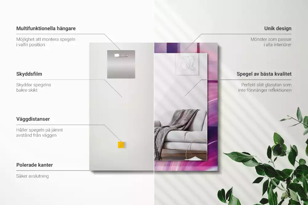 Rechteckiger spiegel Abstrakte bunte Wellen