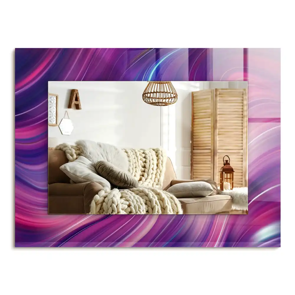 Rechteckiger spiegel Abstrakte bunte Wellen