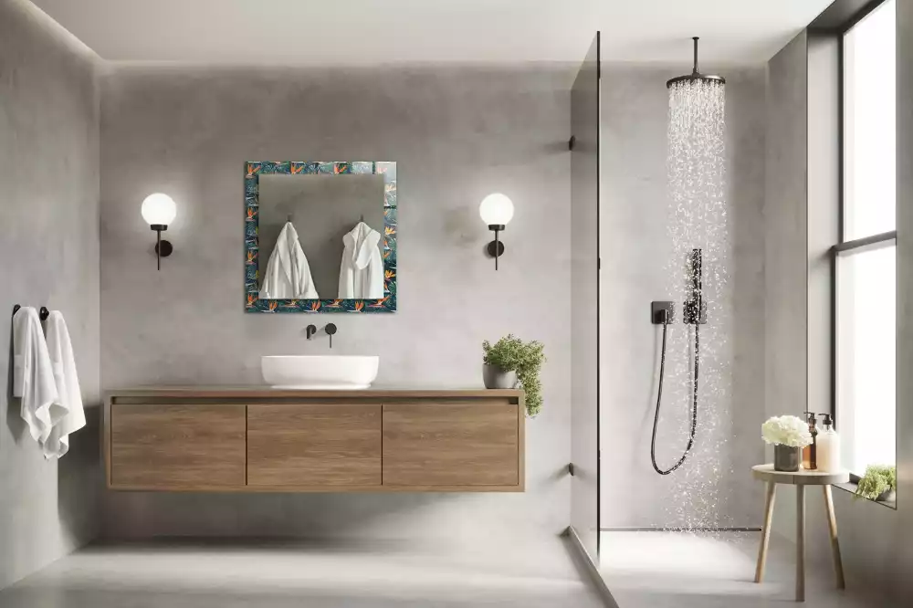 Rechteckiger dekorativer spiegel Blumen und Blätter