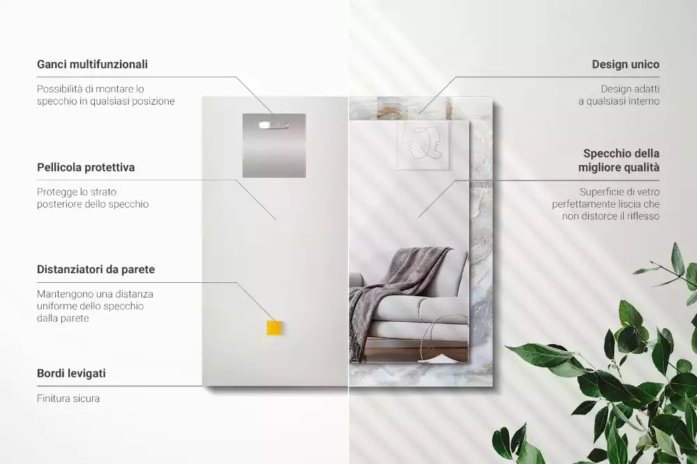 Rechteckiger spiegel Marmormuster-Textur