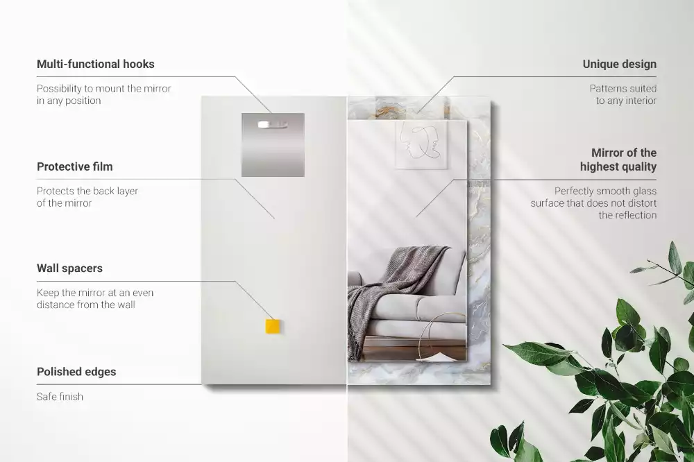 Rechteckiger spiegel Marmormuster-Textur