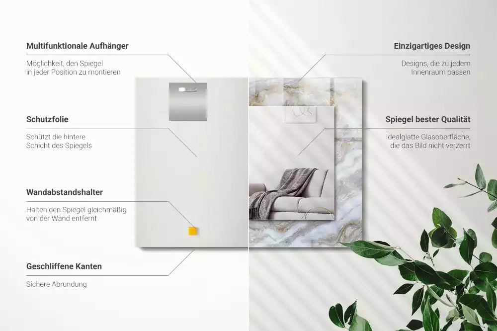 Rechteckiger spiegel Marmormuster-Textur