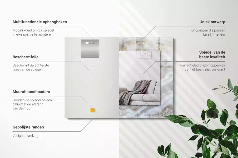 Rechteckiger spiegel Marmormuster-Textur