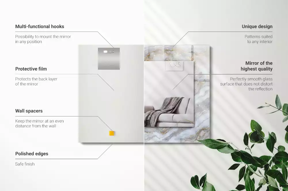 Rechteckiger spiegel Marmormuster-Textur