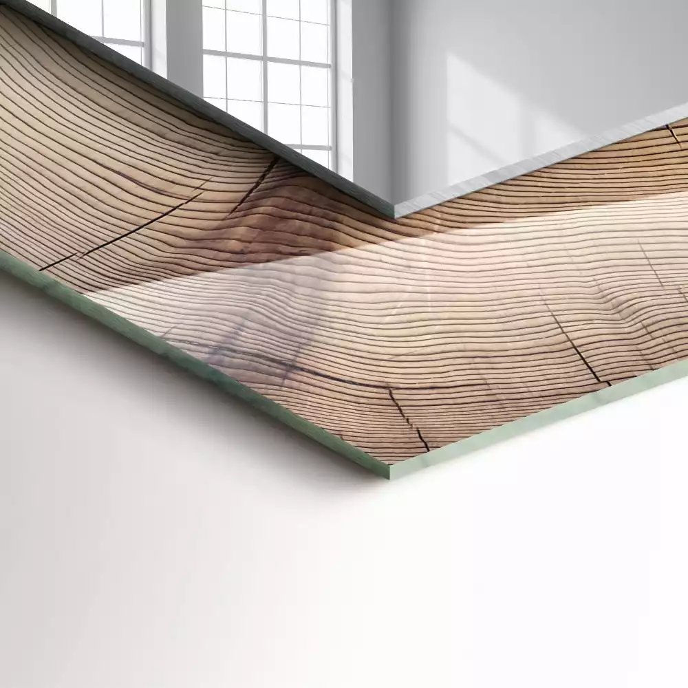 Rechteckiger spiegel Baumstammschnitt