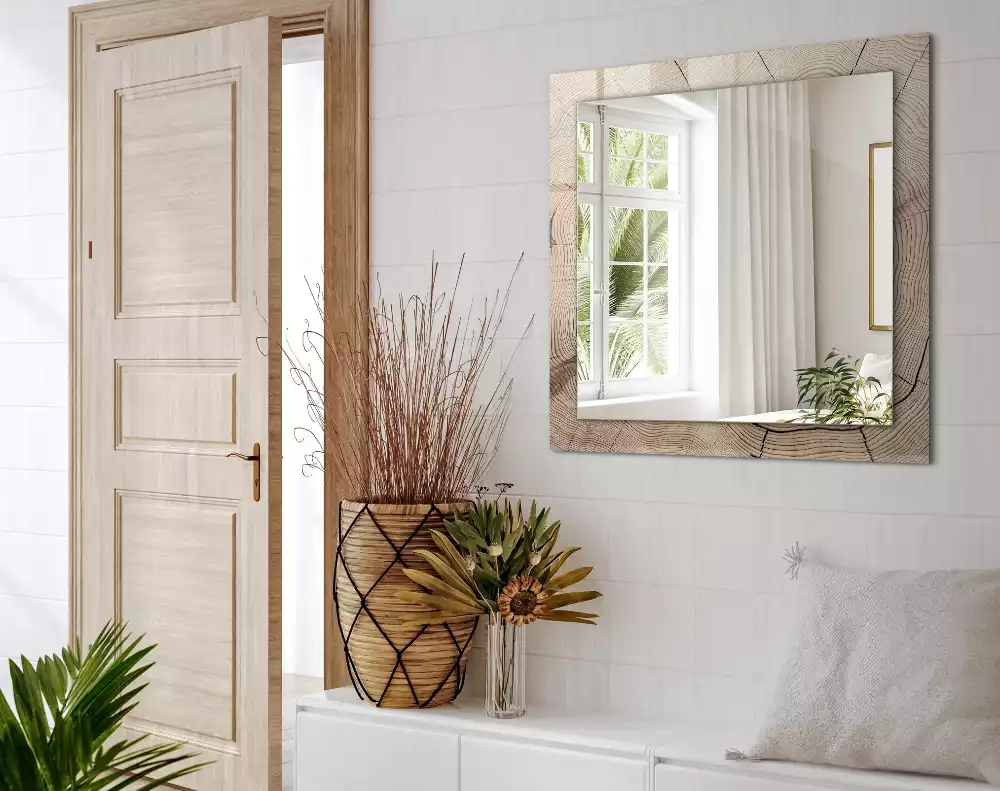 Rechteckiger spiegel Baumstammschnitt