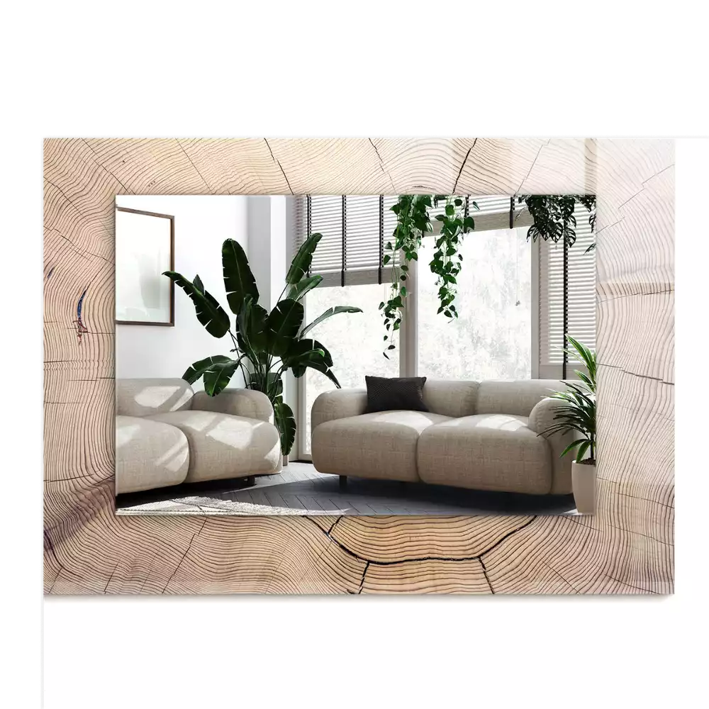 Rechteckiger spiegel Baumstammschnitt