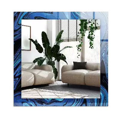 Rechteckiger dekorativer spiegel Abstraktes blaues Muster