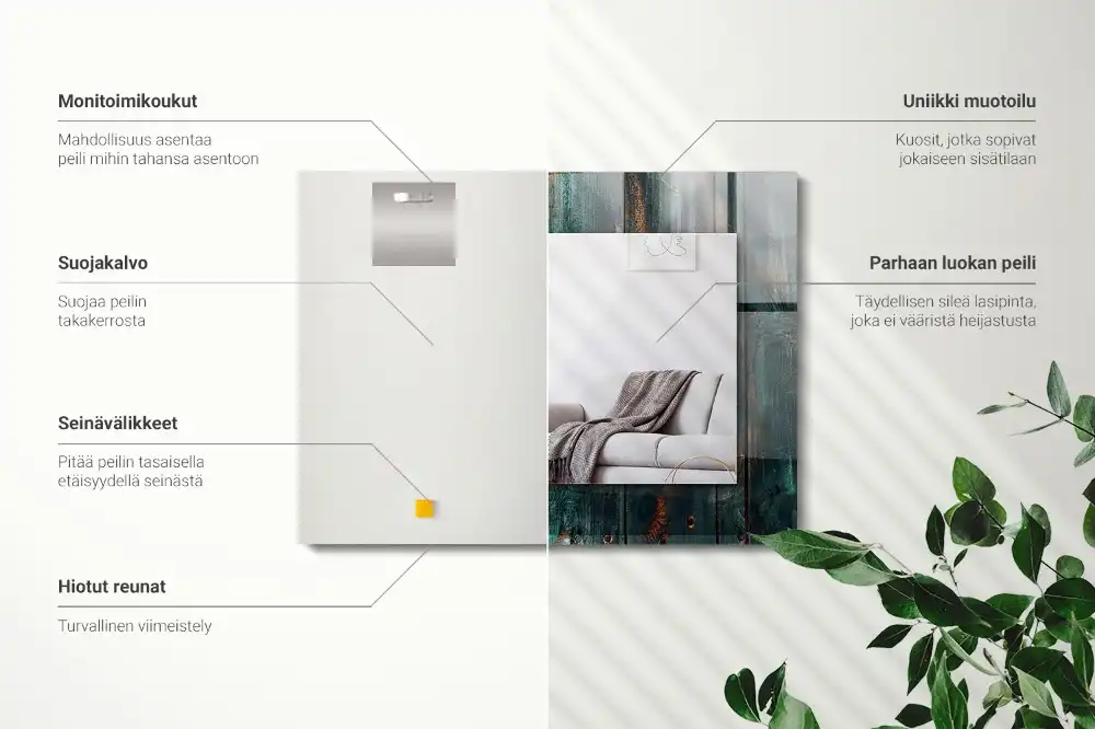 Spiegel mit rechteckigem aufdruck Grüne Holzplanken